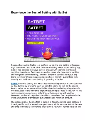 Experience the Best of Betting with SatBet