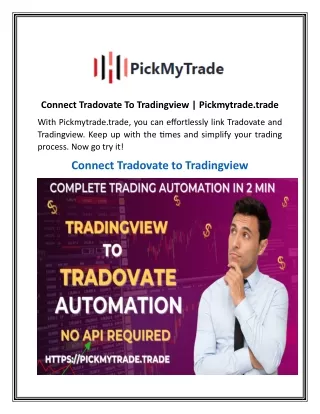 Connect Tradovate To Tradingview  Pickmytrade.trade