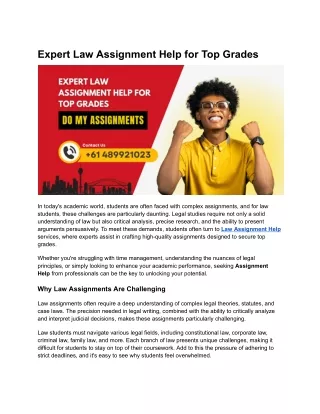 Expert Law Assignment Help for Top Grades