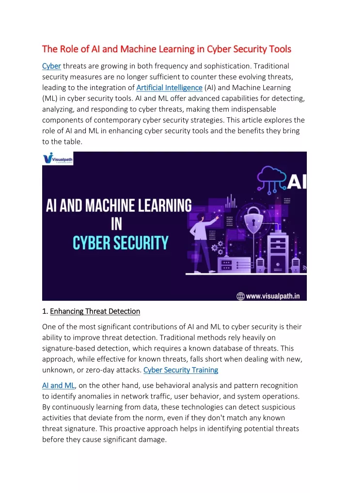 the role of ai and machine learning in cyber