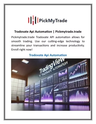 tradovate api automation pickmytrade trade