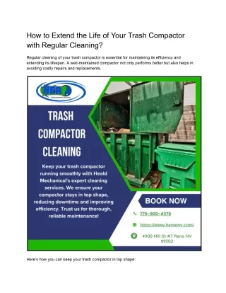 how to extend the life of your trash compactor