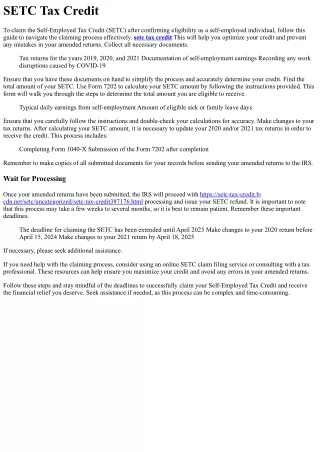setc tax credit