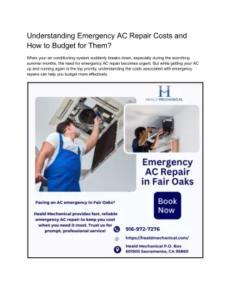 understanding emergency ac repair costs