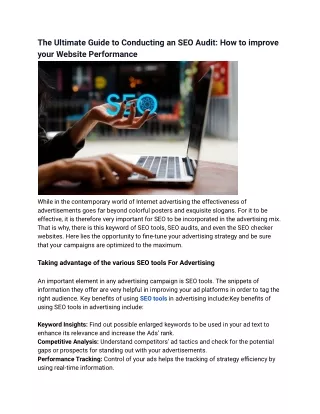 The Ultimate Guide to Conducting an SEO Audit: How to improve your Website Perfo