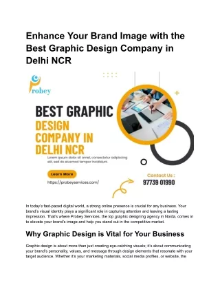 Enhance Your Brand Image with the Best Graphic Design Company in Delhi NCR