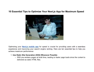 10 Essential Tips to Optimize Your Next.js App for Maximum Speed