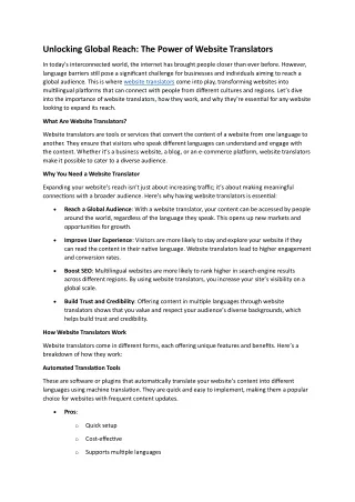 unlocking global reach the power of website