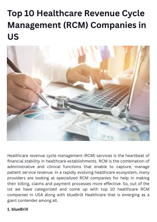 Top 10 Healthcare Revenue Cycle Management (RCM) Companies in US