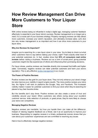 how review management can drive more customers