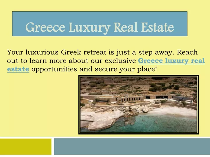 greece luxury real estate greece luxury real