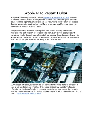 Apple Mac Repair Dubai