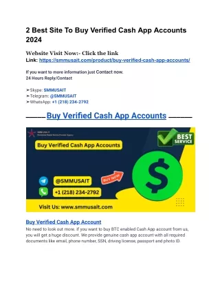 Top 1 Best Site To Buy Verified Cash App Accounts 2024