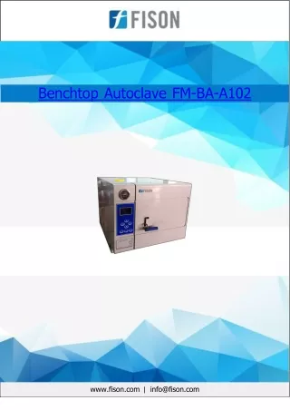 benchtop autoclave fm ba a102