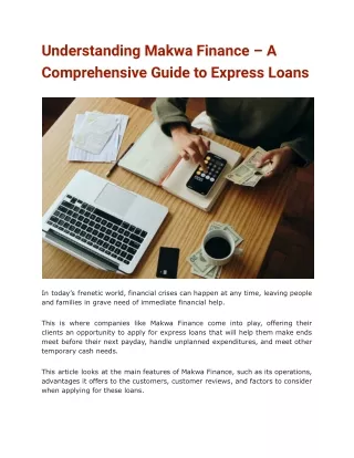 Understanding Makwa Finance – A Comprehensive Guide to Express Loans