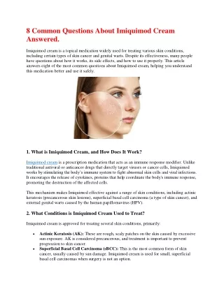 8 Common Questions About Imiquimod Cream Answered.