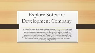 Explore Software Development Company