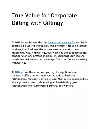 true value for corporate gifting with giftingy