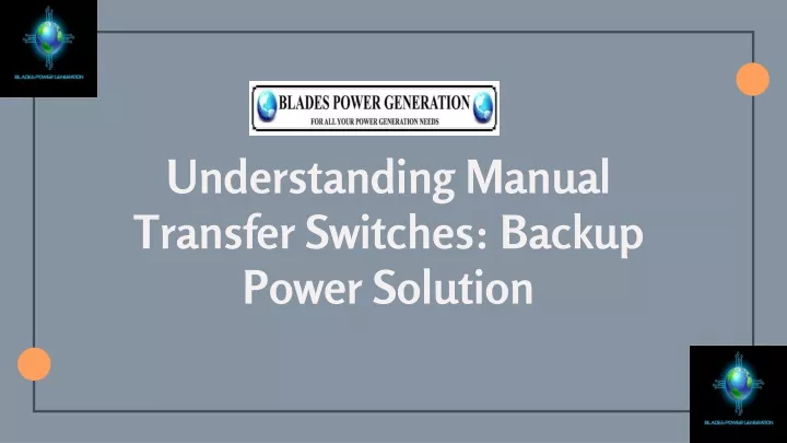 understanding manual transfer switches backup power solution