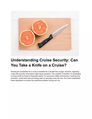 Understanding Cruise Security_ Can You Take a Knife on a Cruise