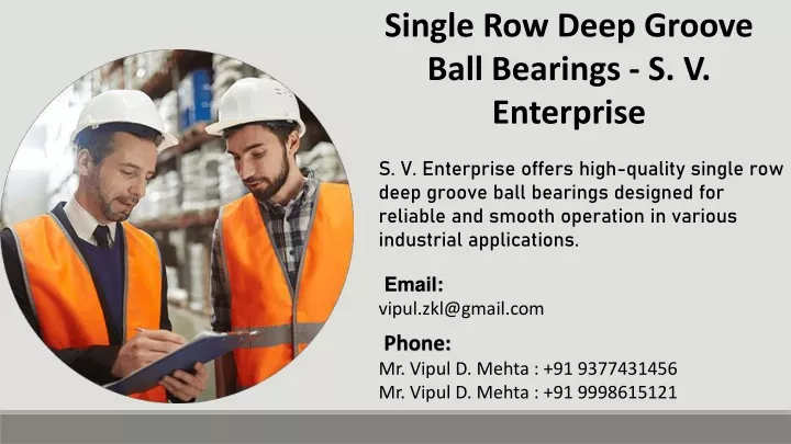 single row deep groove ball bearings