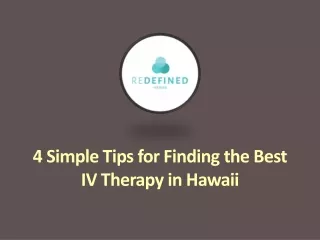 4 Simple Tips for Finding the Best IV Therapy in Hawaii