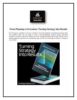 from planning to execution turning strategy into