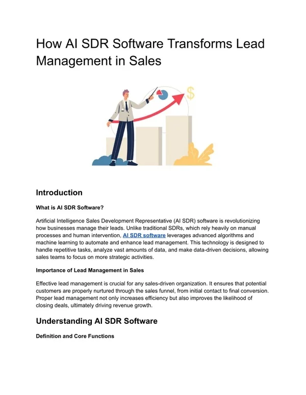 How AI SDR Software Transforms Lead Management in Sales