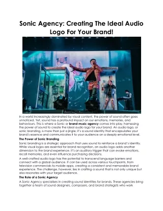 Sonic Agency Creating The Ideal Audio Logo For Your Brand