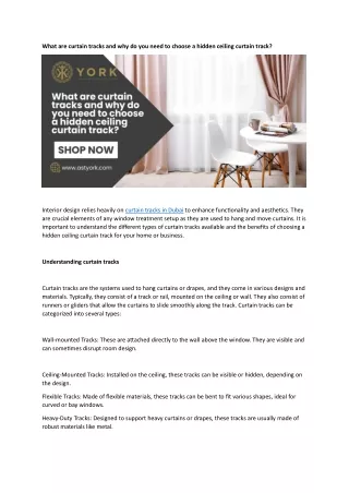 What are curtain tracks and why do you need to choose a hidden ceiling curtain track