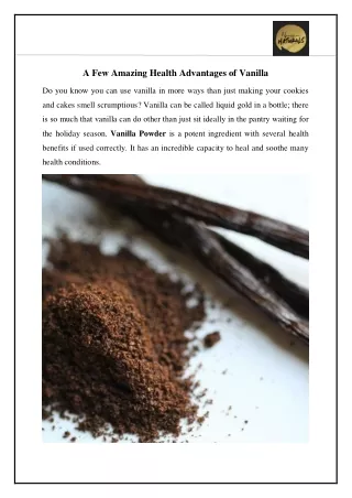 A Few Amazing Health Advantages of Vanilla