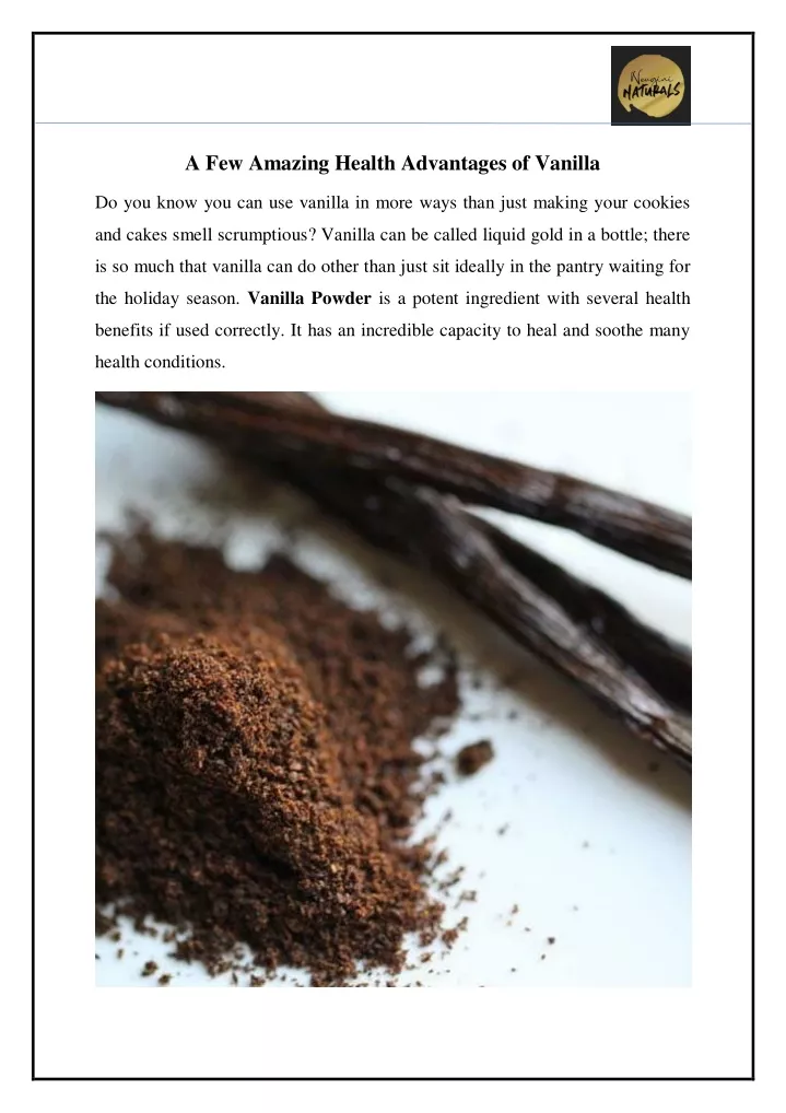 a few amazing health advantages of vanilla