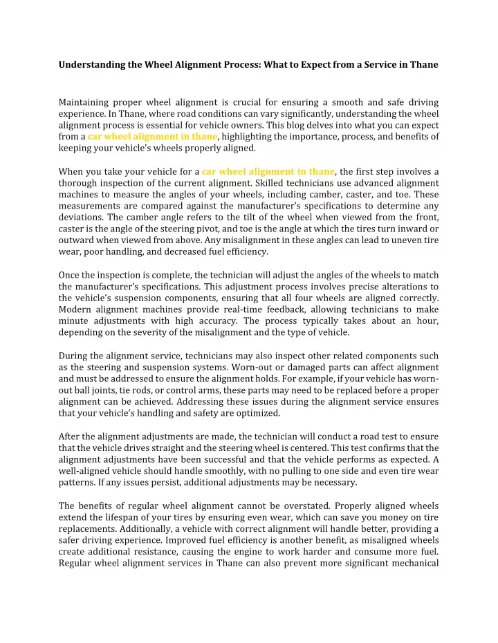 understanding the wheel alignment process what