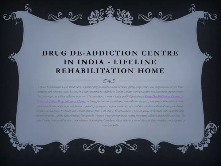 drug de addiction centre in india lifeline rehabilitation home