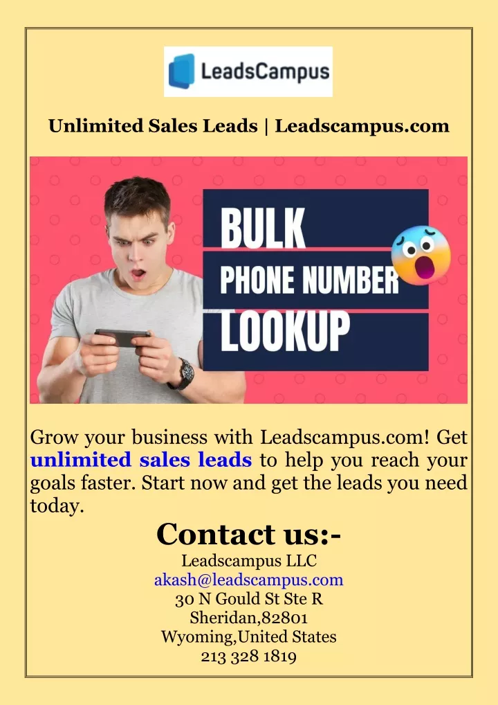 unlimited sales leads leadscampus com