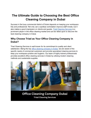 Office Cleaning Company Dubai