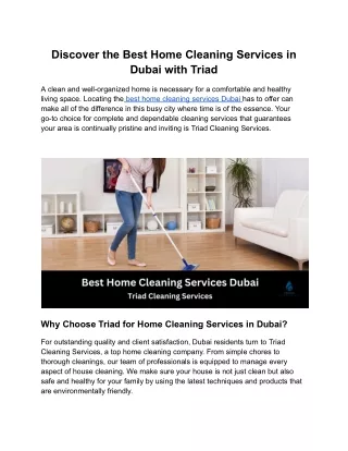 Best home cleaning services Dubai