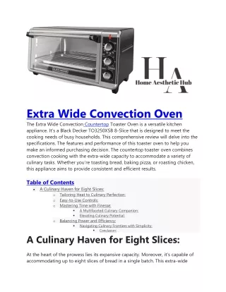 extra wide convection oven the extra wide