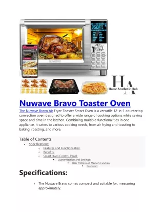 Nuwave Bravo Toaster Oven