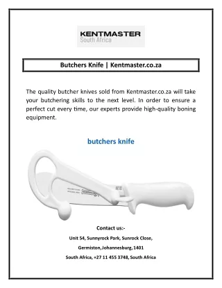 Butchers Knife | Kentmaster.co.za