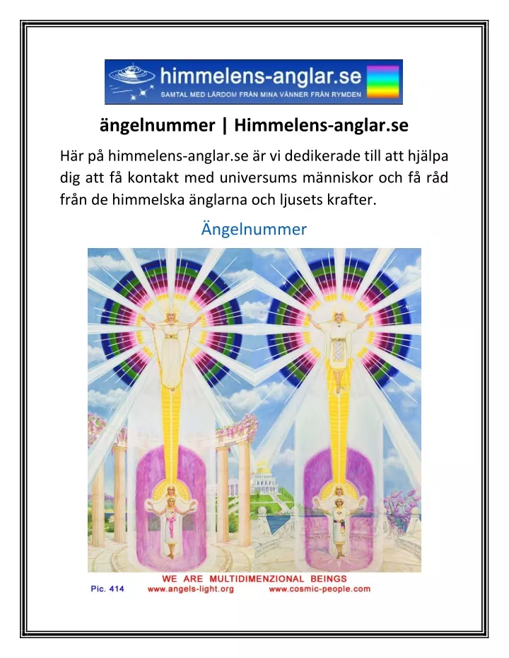 ngelnummer himmelens anglar se