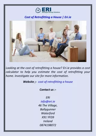 Cost of Retrofitting a House  Eri.ie