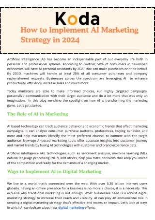 how to implement ai marketing strategy in 2024