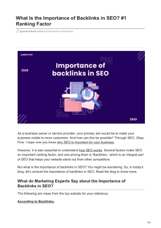 graphersdesk.com-What Is the Importance of Backlinks in SEO 1 Ranking Factor (1)