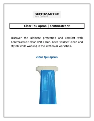 clear tpu apron kentmaster nz