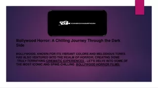 bollywood horror a chilling journey through the dark side