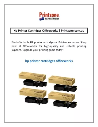 Hp Printer Cartridges Officeworks | Printzone.com.au