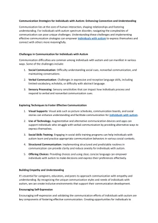 communication strategies for individuals with