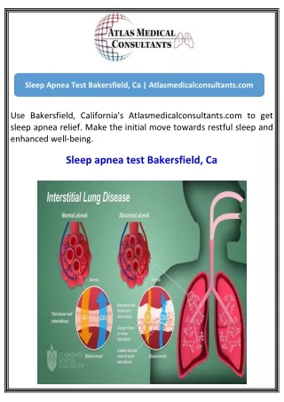 Sleep Apnea Test Bakersfield, Ca  Atlasmedicalconsultants.com