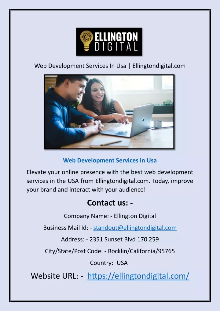 web development services in usa ellingtondigital